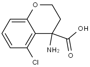 4-Amino-5-chloro-3,4-dihydro-2H-1-benzopyran-4-carboxylic acid 구조식 이미지