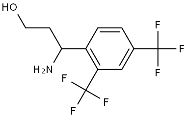 3-AMINO-3-[2,4-BIS(TRIFLUOROMETHYL)PHENYL]PROPAN-1-OL 구조식 이미지