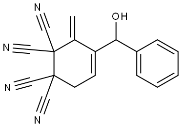 4-[hydroxy(phenyl)methyl]-3-methylenecyclohex-4-ene-1,1,2,2-tetracarbonitrile Structure