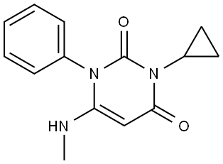 2,4(1H,3H)-Pyrimidinedione, 3-cyclopropyl-6-(methylamino)-1-phenyl- Structure