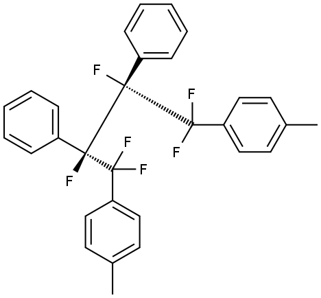 Benzene, 1,1′-(1,1,2,3,4,4-hexafluoro-2,3-diphenyl-1,4-butanediyl)bis[4-methyl-, (R*,R*)- Structure