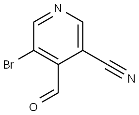 3-Pyridinecarbonitrile, 5-bromo-4-formyl- Structure