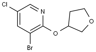 3-Bromo-5-chloro-2-[(tetrahydro-3-furanyl)oxy]pyridine Structure