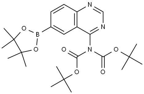 N,N-di(tert-butoxycarbonyl)-6-(4,4,5,5-tetramethyl-1,3,2-dioxaborolan-2-yl)quinazolin-4-amine Structure