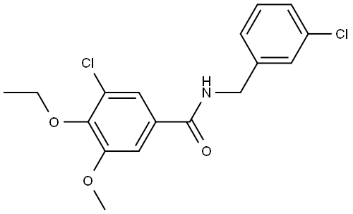 3-Chloro-N-[(3-chlorophenyl)methyl]-4-ethoxy-5-methoxybenzamide Structure