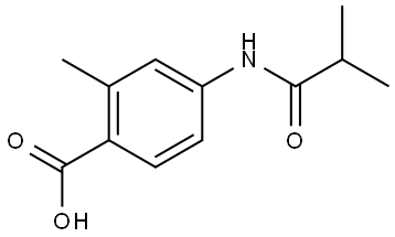 2-Methyl-4-[(2-methyl-1-oxopropyl)amino]benzoic acid 구조식 이미지