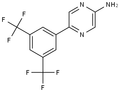 5-[3,5-Bis(trifluoromethyl)phenyl]-2-pyrazinamine Structure