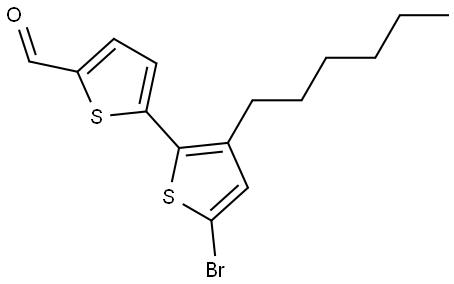 [2,2′-Bithiophene]-5-carboxaldehyde, 5′-bromo-3′-hexyl- Structure