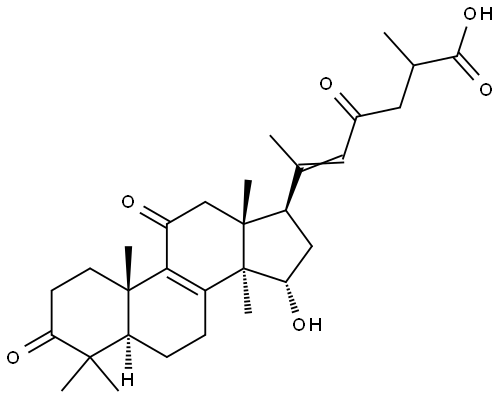 Lanosta-8,20(22)-dien-26-oic acid, 15-hydroxy-3,11,23-trioxo-, (15α)- Structure