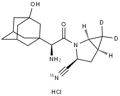 [15N,2H2]-Saxagliptin Hydrochloride Structure