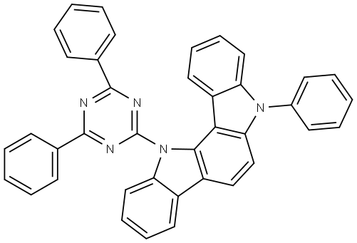 Indolo[3,2-a]carbazole, 12-(4,6-diphenyl-1,3,5-triazin-2-yl)-5,12-dihydro-5-phenyl- Structure