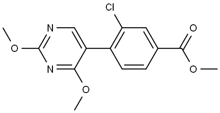 Benzoic acid, 3-chloro-4-(2,4-dimethoxy-5-pyrimidinyl)-, methyl ester Structure