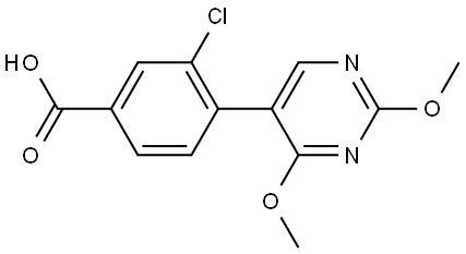 3-Chloro-4-(2,4-dimethoxy-5-pyrimidinyl)benzoic acid Structure