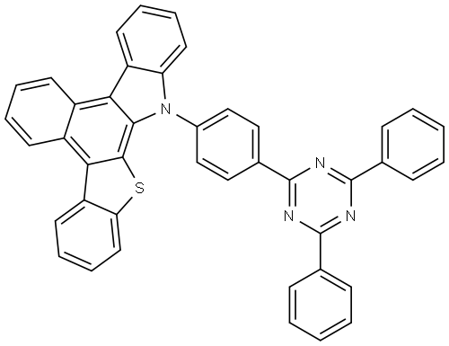 14H-Benzo[c][1]benzothieno[2,3-a]carbazole, 14-[4-(4,6-diphenyl-1,3,5-triazin-2-yl)phenyl]- Structure