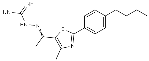 Hydrazinecarboximidamide, 2-[1-[2-(4-butylphenyl)-4-methyl-5-thiazolyl]ethylidene]- Structure