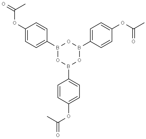 4,4',4''-(1,3,5,2,4,6-trioxatriborinane-2,4,6-triyl)tris(4,1-phenylene) triacetate Structure