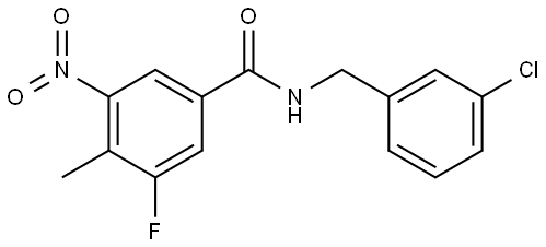 N-(3-chlorobenzyl)-3-fluoro-4-methyl-5-nitrobenzamide Structure