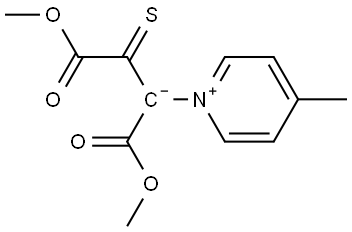 Pyridinium, 1-[3-methoxy-1-(methoxycarbonyl)-3-oxo-2-thioxopropyl]-4-methyl-, inner salt Structure