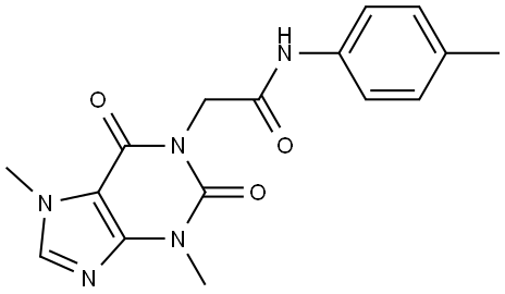 1H-Purine-1-acetamide, 2,3,6,7-tetrahydro-3,7-dimethyl-N-(4-methylphenyl)-2,6-dioxo- Structure