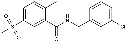 N-[(3-Chlorophenyl)methyl]-2-methyl-5-(methylsulfonyl)benzamide Structure