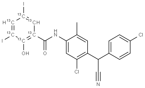 Closantel-13C6 Structure