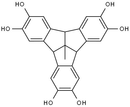 Dibenzo[2,3:4,5]pentaleno[1,6-ab]indene-2,3,6,7,10,11-hexol, 4b,8b,12b,12d-tetrahydro-12d-methyl- Structure