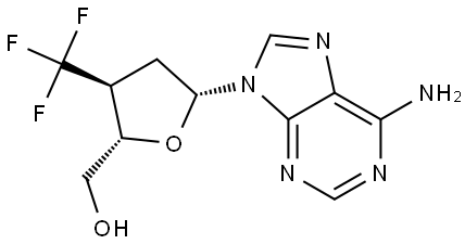 2',3'-dideoxy-3'-(trifluoromethyl)-Adenosine Structure