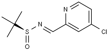 2-Propanesulfinamide, N-[(4-chloro-2-pyridinyl)methylene]-2-methyl-, [N(E),S(S)]- Structure