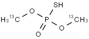 O,O-Dimethyl thiophosphate-13C2, sodium salt in methanol Structure