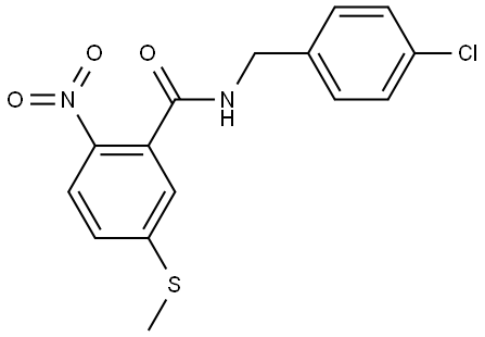 N-(4-chlorobenzyl)-5-(methylthio)-2-nitrobenzamide Structure