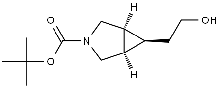 rel-(1R,5S,6r)-tert-Butyl 6-(2-hydroxyethyl)-3-azabicyclo[3.1.0]hexane-3-carboxylate Structure