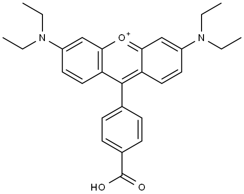 Xanthylium, 9-(4-carboxyphenyl)-3,6-bis(diethylamino)- Structure