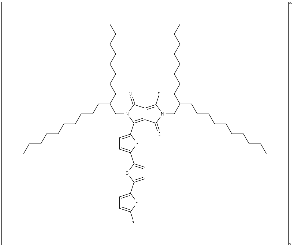 Poly[[2,3,5,6-tetrahydro-2,5-bis(2-octyldodecyl)-3,6-dioxopyrrolo[3,4-c]pyrrole-1,4-diyl][2,2':5',2''-terthiophene]-5,5''-diyl] Structure