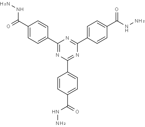 Benzoic acid, 4,4',4''-(1,3,5-triazine-2,4,6-triyl)tris-, 1,1',1''-trihydrazide Structure