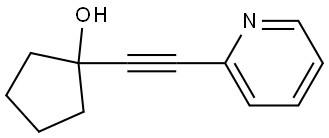 1-[2-(2-Pyridinyl)ethynyl]cyclopentanol Structure