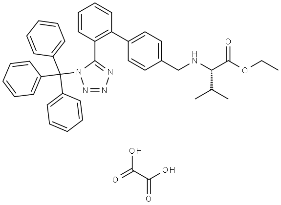 N-[[2'-(1-triphenylmethyltetrazole-5-yl)biphenyl-4-yl]methyl]-L-valine ethylester oxalate Structure