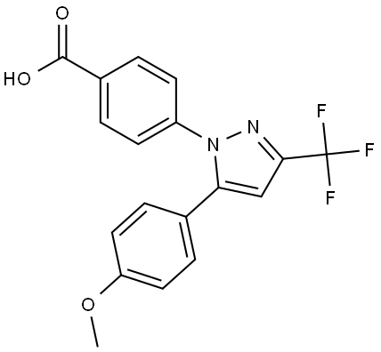 4-[5-(4-Methoxyphenyl)-3-(trifluoromethyl)-1H-pyrazol-1-yl]benzoic acid Structure