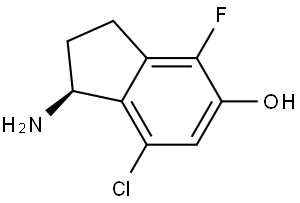 (1S)-1-amino-7-chloro-4-fluoro-2,3-dihydro-1H-inden-5-ol Structure