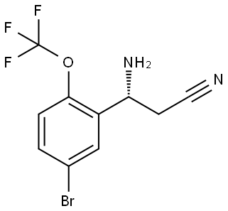 (3R)-3-AMINO-3-[5-BROMO-2-(TRIFLUOROMETHOXY)PHENYL]PROPANENITRILE Structure