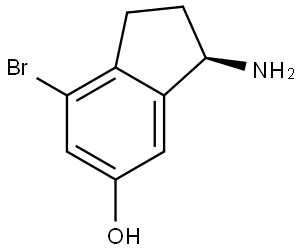 (3R)-3-amino-7-bromo-2,3-dihydro-1H-inden-5-ol Structure