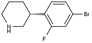 (3R)-3-(4-bromo-2-fluorophenyl)piperidine Structure