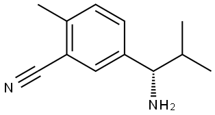 5-((1S)-1-AMINO-2-METHYLPROPYL)-2-METHYLBENZENECARBONITRILE 구조식 이미지