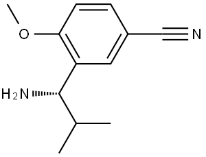 3-((1S)-1-AMINO-2-METHYLPROPYL)-4-METHOXYBENZENECARBONITRILE Structure