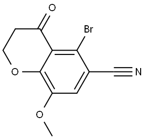 5-bromo-8-methoxy-4-oxo-3,4-dihydro-2H-1-benzopyran-6-carbonitrile Structure