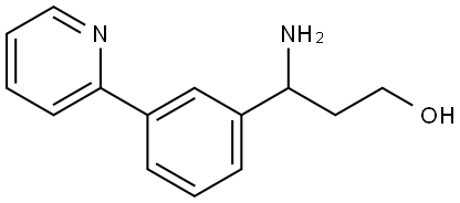 3-AMINO-3-[3-(PYRIDIN-2-YL)PHENYL]PROPAN-1-OL 구조식 이미지