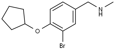 3-Bromo-4-(cyclopentyloxy)-N-methylbenzenemethanamine Structure