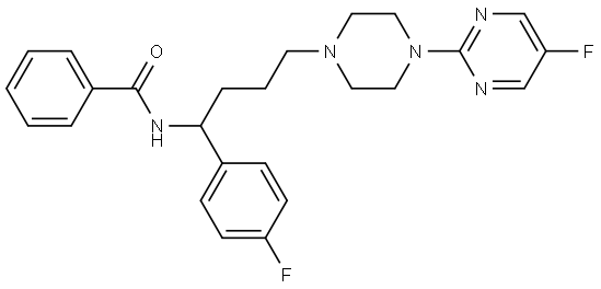 Benzamide, N-[1-(4-fluorophenyl)-4-[4-(5-fluoro-2-pyrimidinyl)-1-piperazinyl]butyl]- Structure