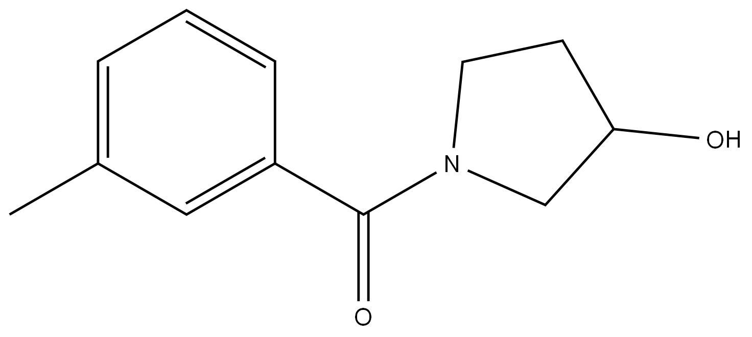 (3-Hydroxy-1-pyrrolidinyl)(3-methylphenyl)methanone Structure