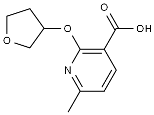 6-Methyl-2-[(tetrahydro-3-furanyl)oxy]-3-pyridinecarboxylic acid Structure