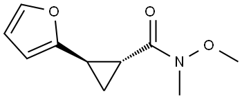 Cyclopropanecarboxamide, 2-(2-furanyl)-N-methoxy-N-methyl-, (1R,2R)-rel- Structure